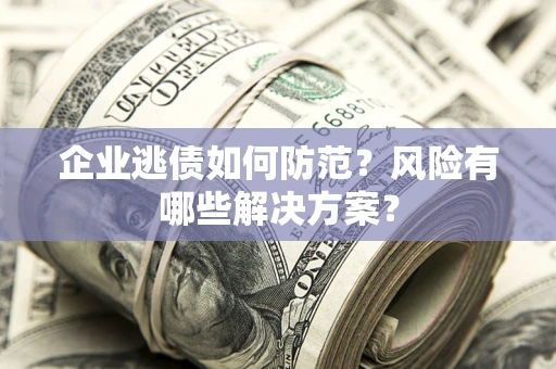 济南企业逃债如何防范？风险有哪些解决方案？