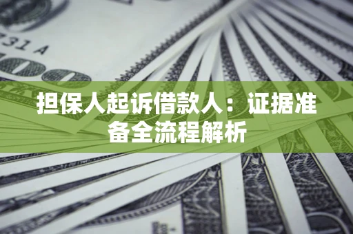 济南担保人起诉借款人：证据准备全流程解析