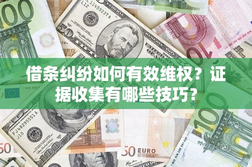 济南借条纠纷如何有效维权？证据收集有哪些技巧？