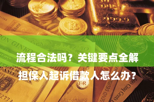 济南

担保人起诉借款人怎么办？流程合法吗？关键要点全解析